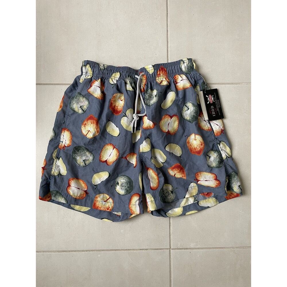 Izod Swim Swimwear Trunk Multicolor Print Swimsuit FLAW